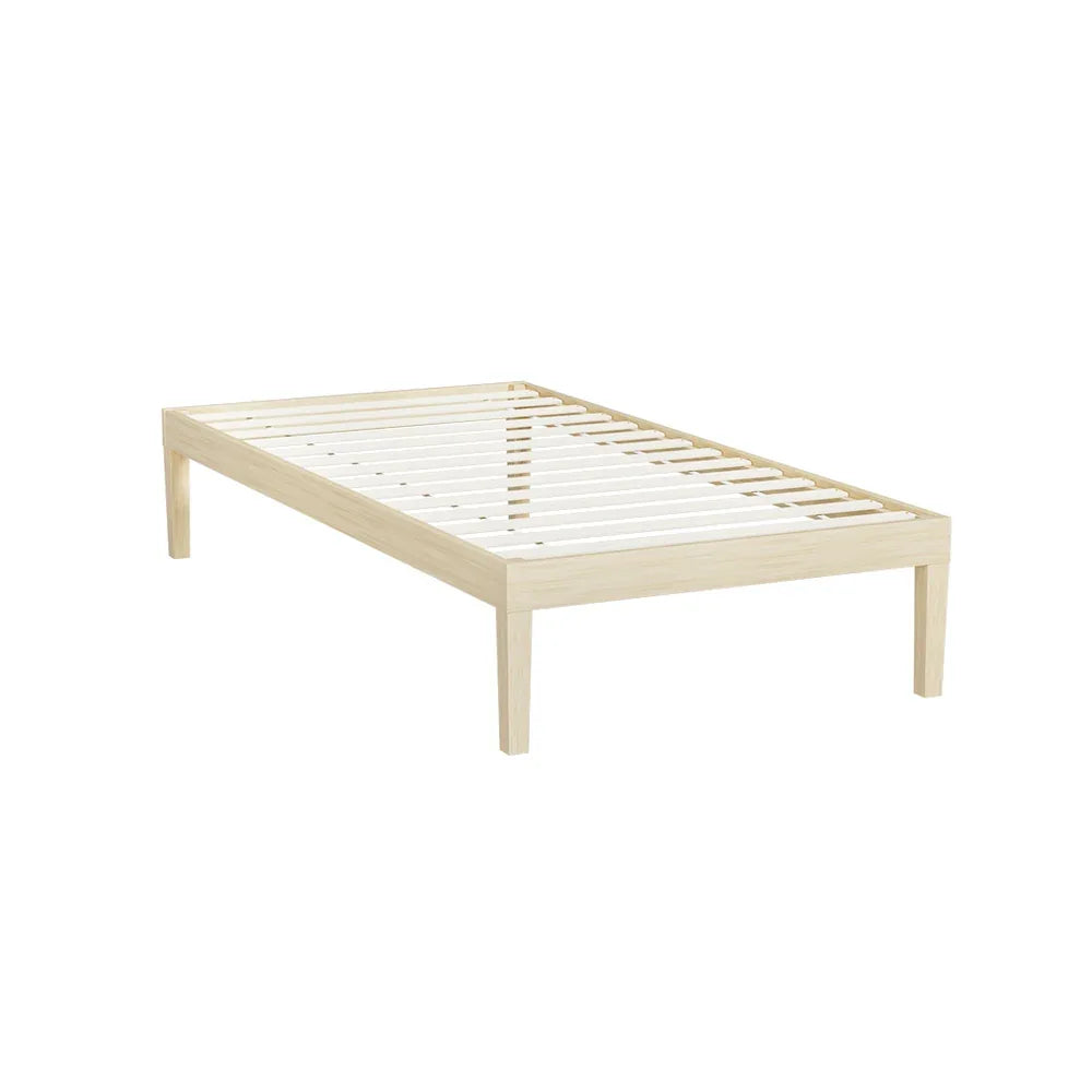 Artiss Bed Frame Single Size Wooden Base Mattress Platform Timber Pine BRUNO - Mekamart Australia