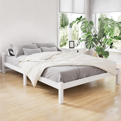 Artiss Bed Frame Double Size Wooden White LEXI - Mekamart Australia
