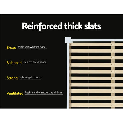 Artiss Bed Frame Queen Size Wooden White JADE - Mekamart Australia