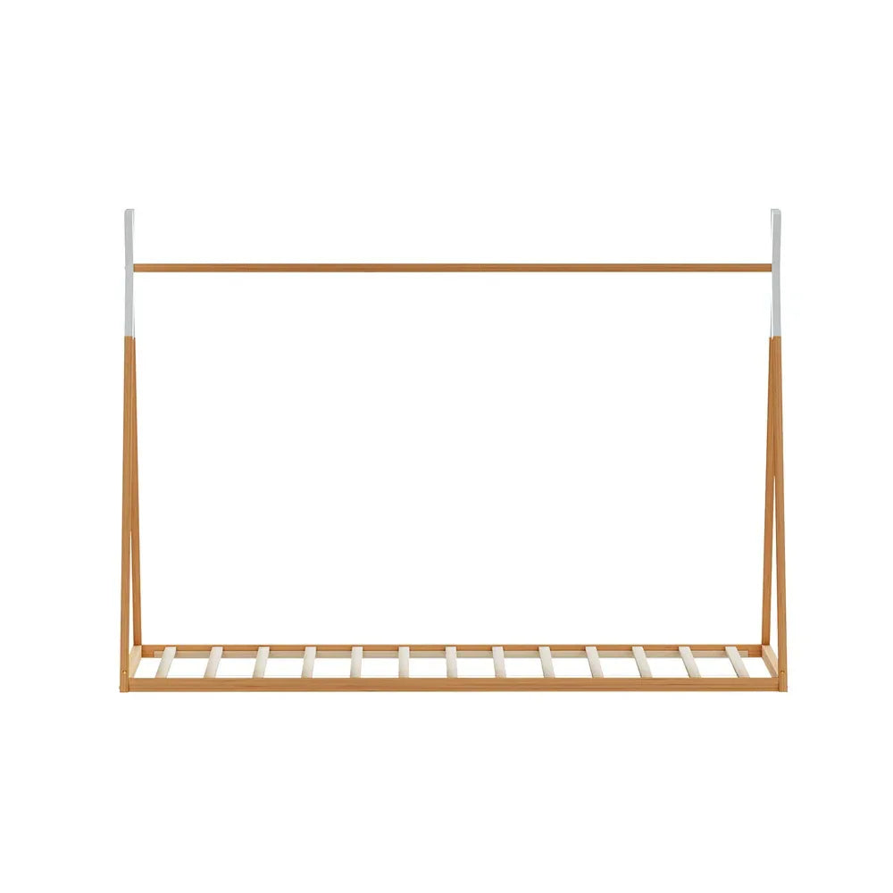 Artiss Bed Frame Wooden Kids House Single Frame Oak ENID - Mekamart Australia