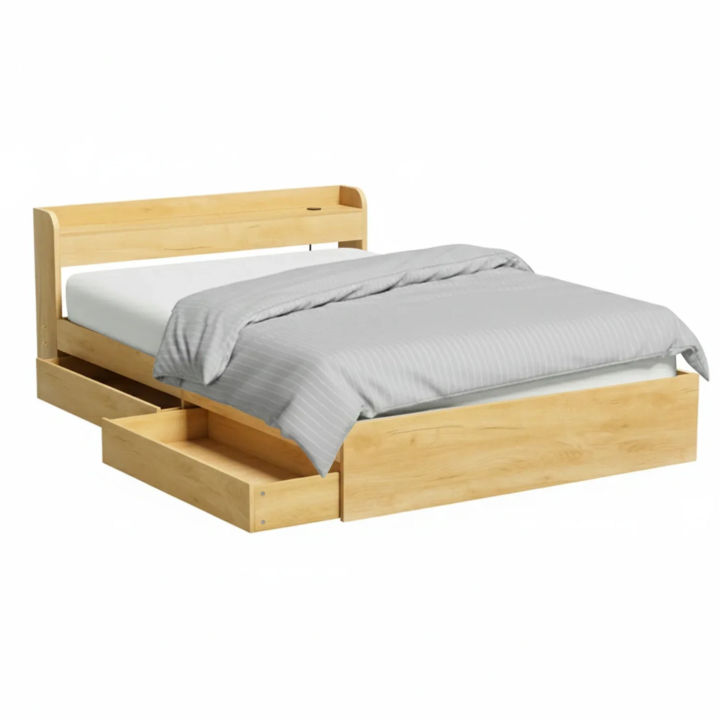 Artiss Bed Frame Queen Size with Charging Ports and 2 Drawers AURA - Mekamart Australia