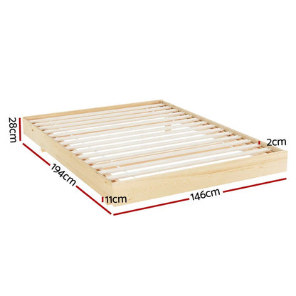 Artiss Bed Frame Double Size Floating Wooden Mattress Base Platform Timber ODIN - Mekamart Australia