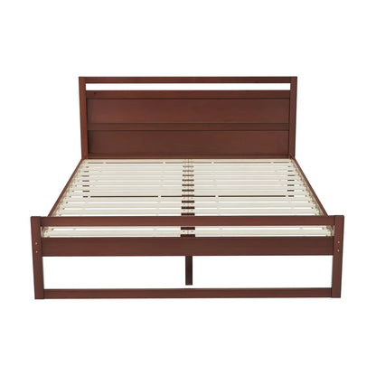 Artiss Bed Frame Double Size Wooden Walnut WITTON - Mekamart Australia