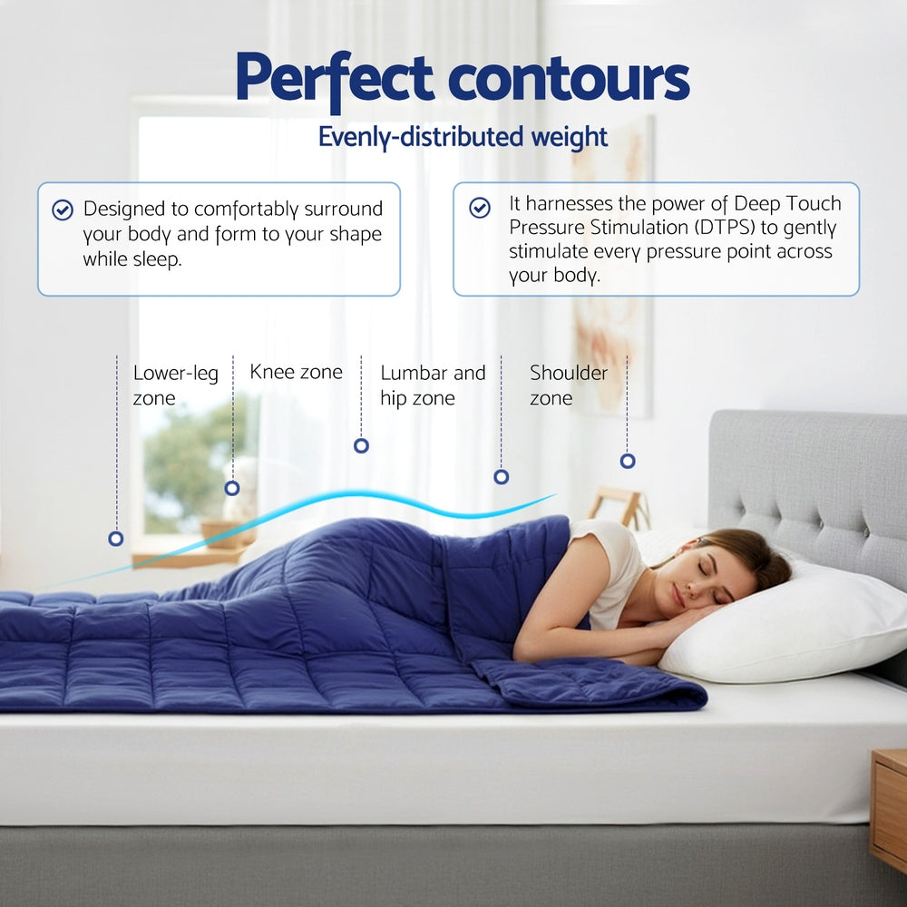 Giselle Bedding Weighted Blanket 9KG Kids Adults Heavy Gravity Relax Calm Blue