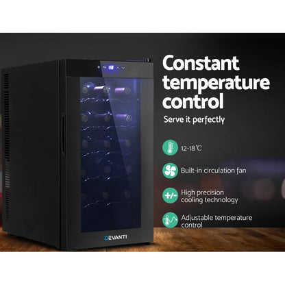 Devanti Wine Fridge Cooler 18 Bottles