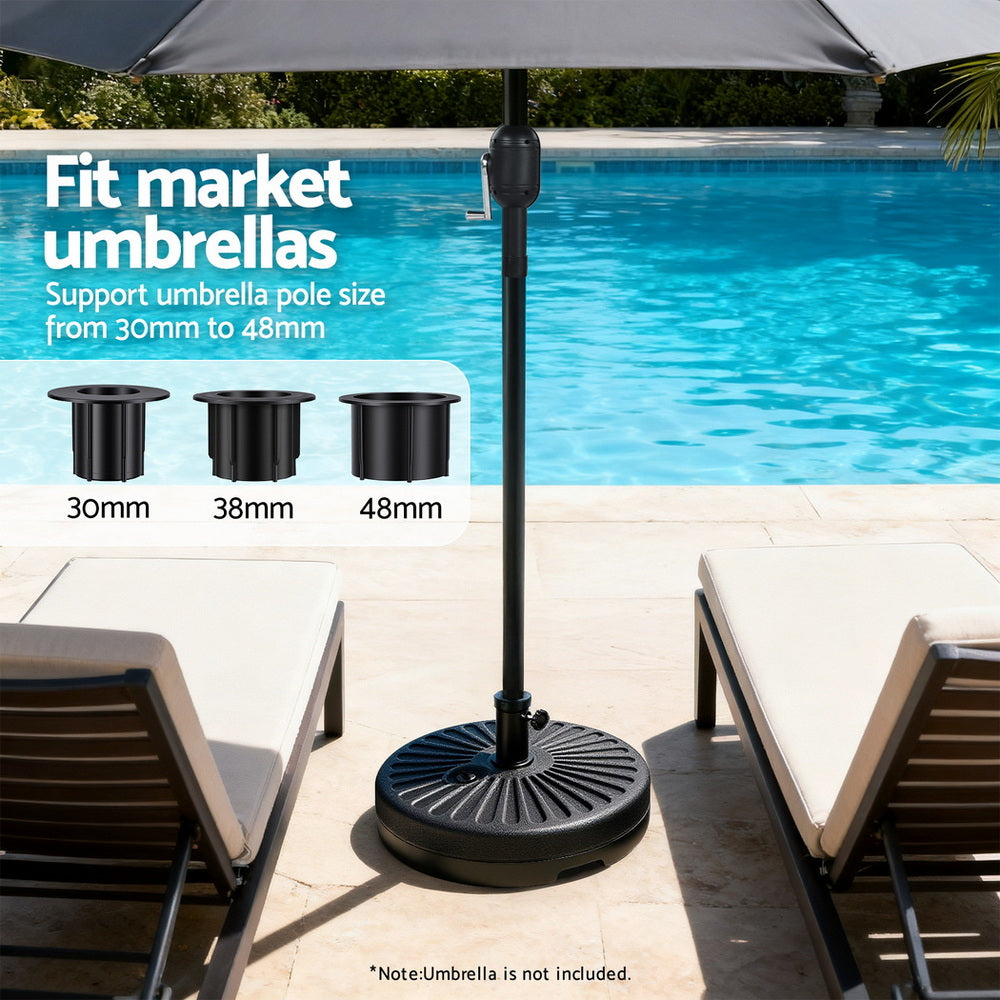 Instahut Outdoor Umbrella Base Weight Round Plastic Pole Holder 30-48mm Beach