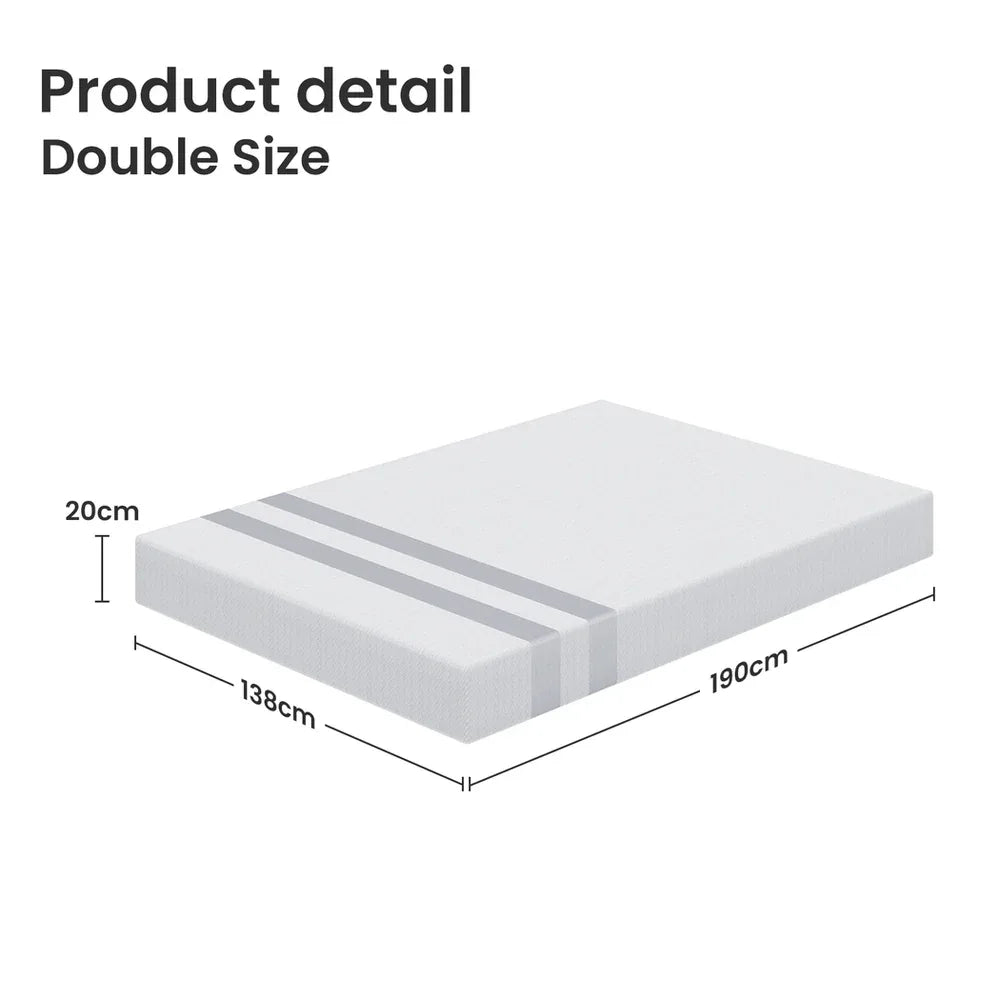 BedStory Double Memory Foam Mattress 20cm Cooling Gel Foam Mattress in a Box Medium Soft Feel - Mekamart Australia