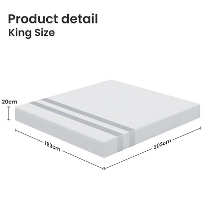 BedStory King Memory Foam Mattress 20cm Cooling Gel Foam Mattress in a Box Medium Soft Feel