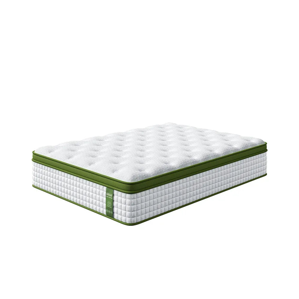 BedStory 34cm Double Latex Hybrid Mattress Medium Firm - 5 Zone Pocket Spring Bed for Pressure Relief Motion Isolation