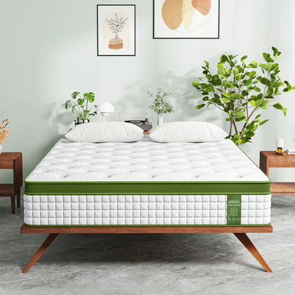 BedStory 34cm Double Latex Hybrid Mattress Medium Firm - 5 Zone Pocket Spring Bed for Pressure Relief Motion Isolation