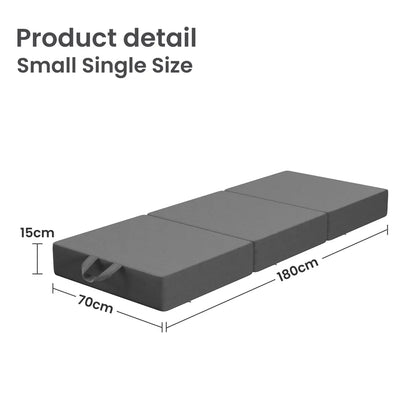 BedStory Folding Mattress Small Single Trifold Mattress Firm Support Foam Washable Cover 15cm