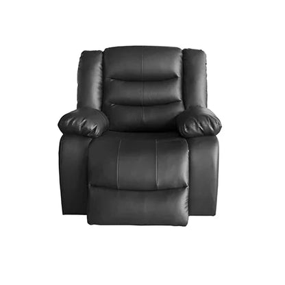 3+1+1 Seater Recliner Sofa In Faux Leather Lounge Couch in Black - Mekamart Australia